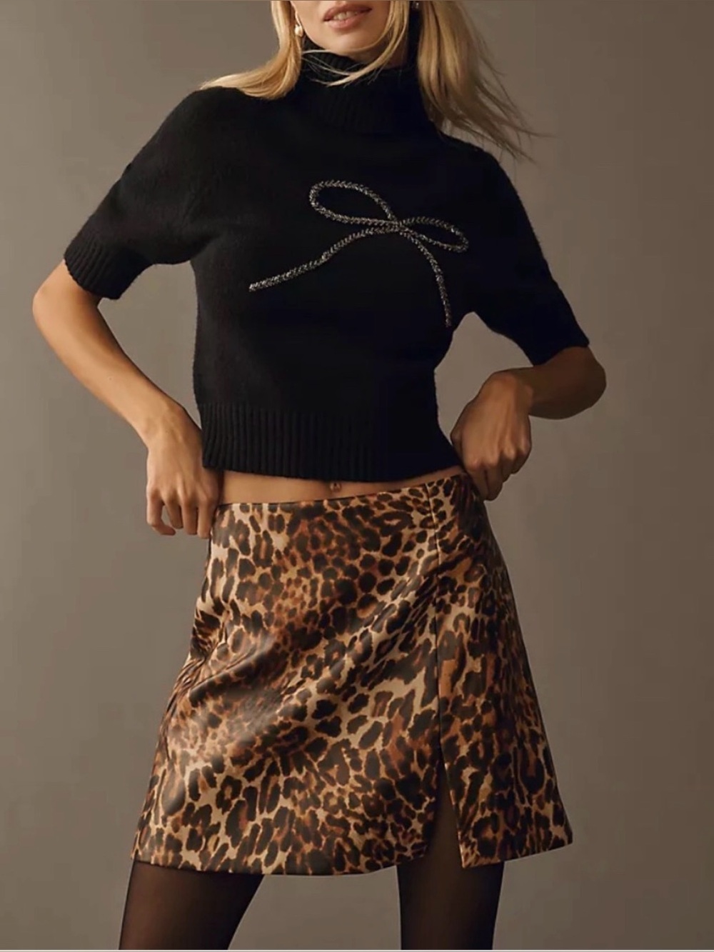 Anthropologie Maeve Gemma Faux-Leather Mini Skirt